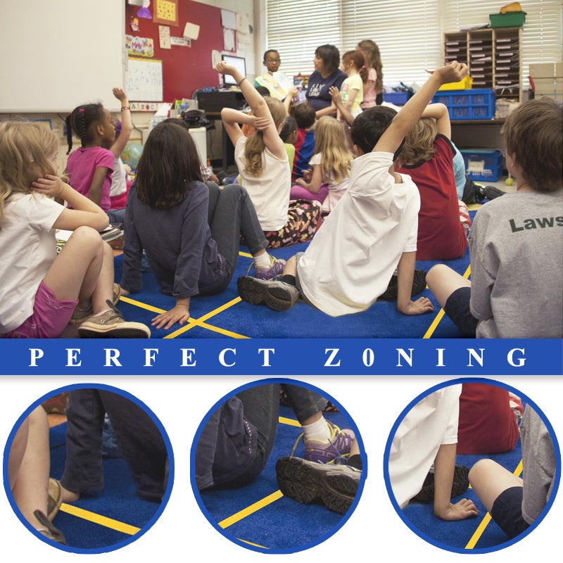 WAHXIAOSW 4 Rolls 100 Feet Carpet Marker Strips for Classroom Teachers and Social Distancing Nylon Carpet Strips Carpet Spots Strips Floor Carpet Markers Preschool and Kindergarten Childhood Education Seating - Image 4
